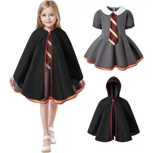 Toddler Girls Halloween Witch Costume Magic Uniform Girls Wizard Costume Robe Cloak Skirt