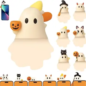 【Blind Box】1PC Halloween Ghost Phone Buddy Blind Box 2026, Halloween Cute Ghost Phone Charm, Mini Figure Surprise Toy, Peel-and-Stick Design, for All Mobile Phones, Fun Desk Accessory