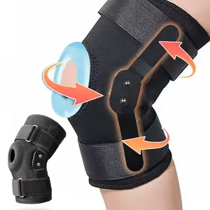 1pc Hinged Knee Brace-Double Adjustable X-Strap Straps, Removable Metal Hinges & Built-In Side Stabilizers& Knee Joint Patella Fixation-Stabilize The Anterior And Posterior Force Lines Of The Knee Stability for Use,knee support