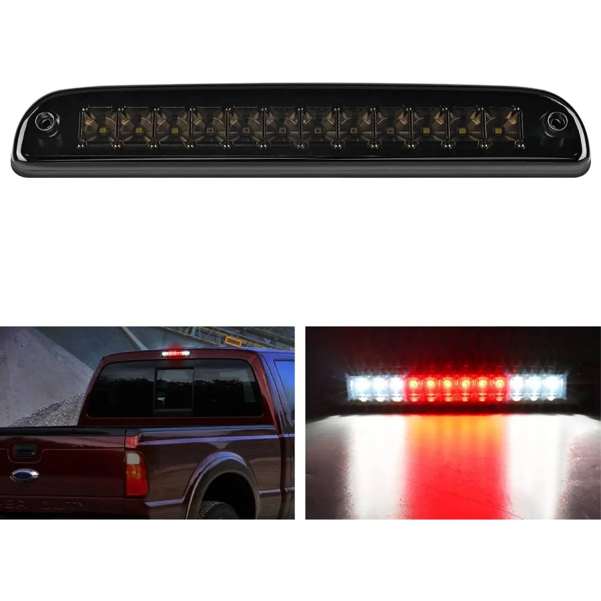 Nilight LED Tailgate Lights - High-Mount 3rd Brake Stop, Cargo & Reverse Combo Light for 1999-2016 Ford Ranger, F-250, F-350, F-450, F-550 Super Duty; 1993-2010 Mazda B2300, B3000, B4000, Truck Accessories