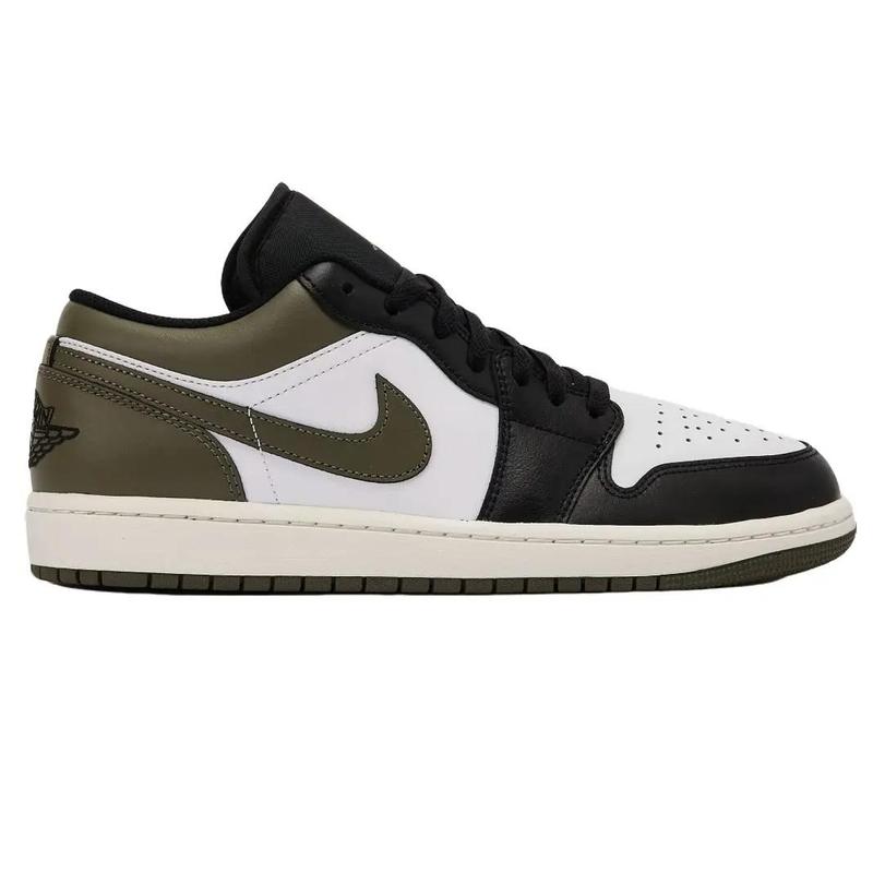 Nike Air Jordan 1 Low Black Toe Medium Olive 553558-092 Mens Fashion Sneakers New