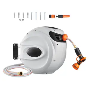 VEVOR Retractable Brass 130-ft Wall-mount Hose Reel