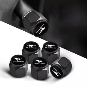 5Pcs Car Metal Wheel Tire Valve Air Stem Cap For Ford S MAX Ranger Focus Fiesta Mondeo Kuga Mustang Escort KA Ecosport Flex Ever Tire Pressure Caps