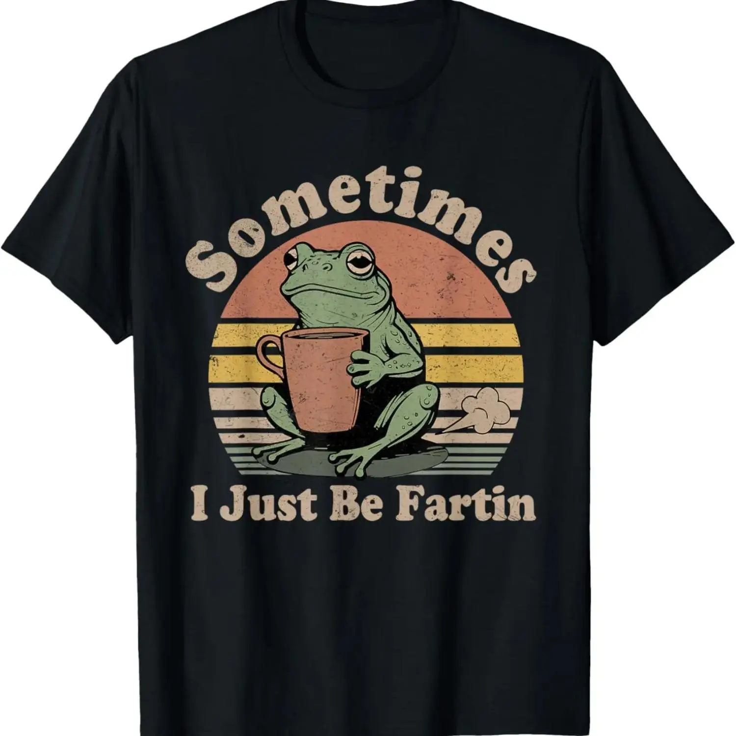 Women's Short-Sleeve Round Neck Whimsical Frog Graphic T-Shirt, Streetwear Casual Top for Playful Expression, Shortsleeve, Tshirt, Whimsical Frog Graphic Women's T-Shirts