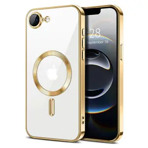 Magnetic for iPhone 16E 17E Case Compatible with MagSafe Full Camera Lens Protector Plating Soft Clear Phone Case