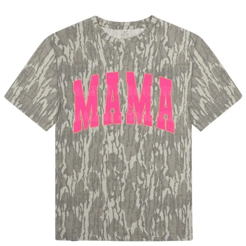Pink Mama Mossy Oak Wash Out Turkey Track Tee Bottomland Camo Tee, Deer Hunting Shirt Design, Outdoors Hunting Sublimation, Halloween T Shirt 3D Camo, Cute ghost