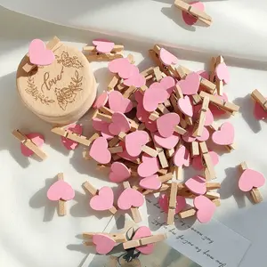 50pcs Mini Photo Clips, Heart-Shaped Decorative Clips for Flower Shops, Wedding Photos, Multifunctional Cute Small Clips, Craft Clip
