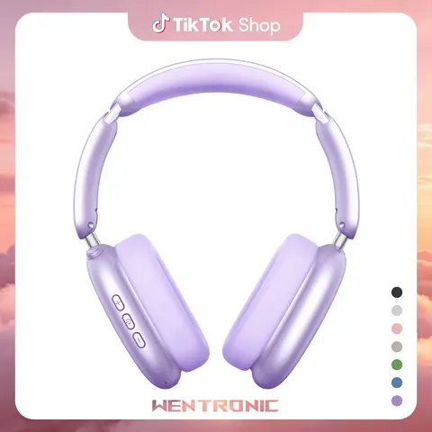 WENTRONIC Y02 Over-Ear Hybrid Active Noise Cancellation Folding Wireless Headphones - Waterproof Headset, Built-In Battery, 3.5mm Compatibility, 60H Playtime, Hi-Res Audio, Soft Ear Cushions, Mic, Call Control, iOS Android PC Support, Bluetooth