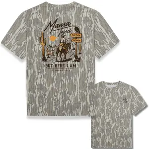 Mama Tried-But Here I Am Bottomland Camo T-Shirt, Camo Pattern Men's T-shirt, Vintage Bark Camouflage Unisex Party Top Size S-5XL