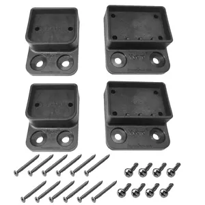 Railing Connectors Line Top+Bottom Brackets Kit for Lowes Deckorators Pre-Assembled Rail Deck Post Porch Balcony Spaces (4, Black)