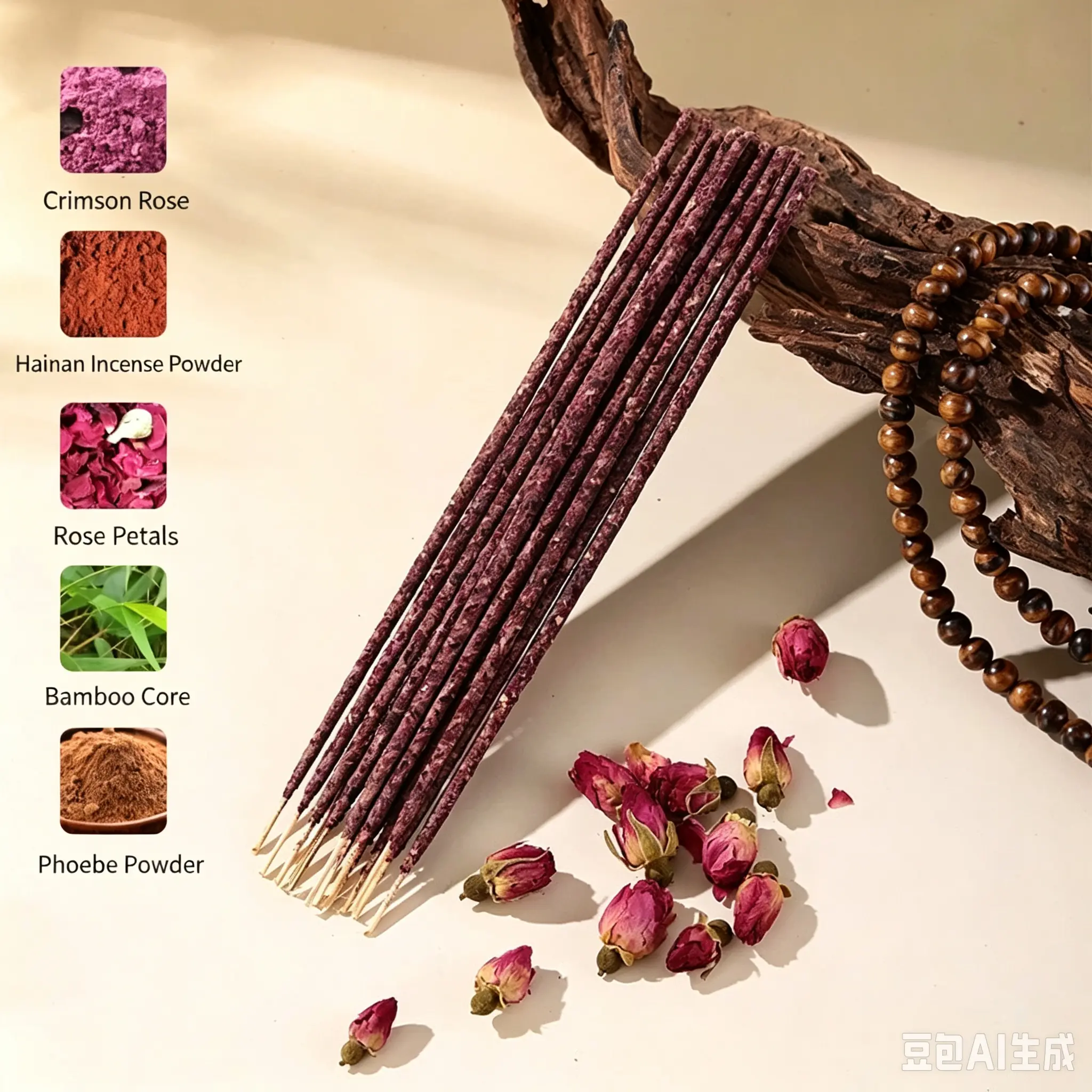 50PCS Argentinian pure botanical and floral hand-roll Jasmine/Rose/Lavender/Osmanthus/Oolong Tea incense sticks for meditation,calming mind,relaxation and good sleeping,pet friendly