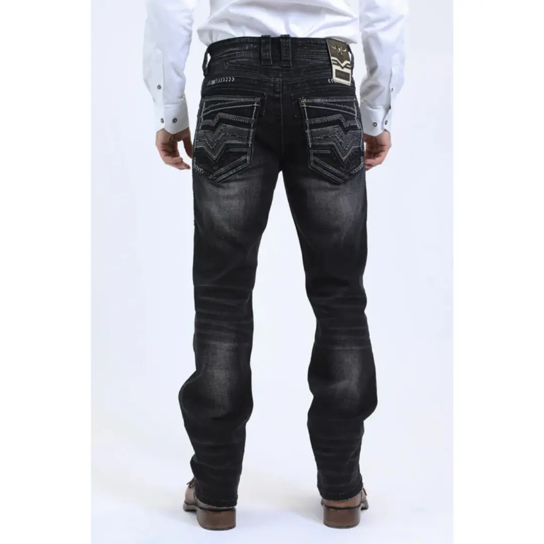 Platini Holt Men's Black Slim Boot Cut Jeans