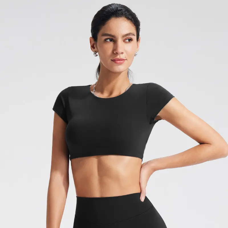 Black short-sleeved single piece shirt