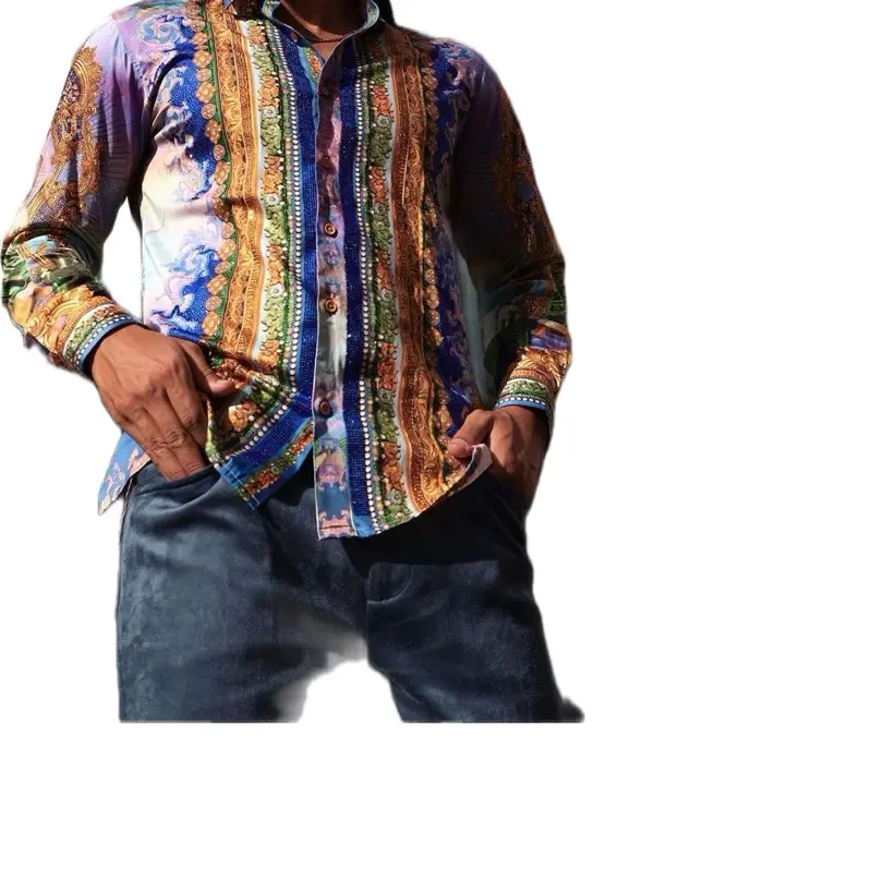 Just man luxury baroque graphics shirt