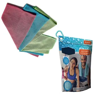 3-Pack Sport Cooling Towels – Instant Chill for up to 2 Hours! Microfiber, Sweat-Wicking, Reusable – 11.5” x 30.25” (Assorted Colors)  - Use for Gym, Sports, Construction Work, Gardening, Camping and More