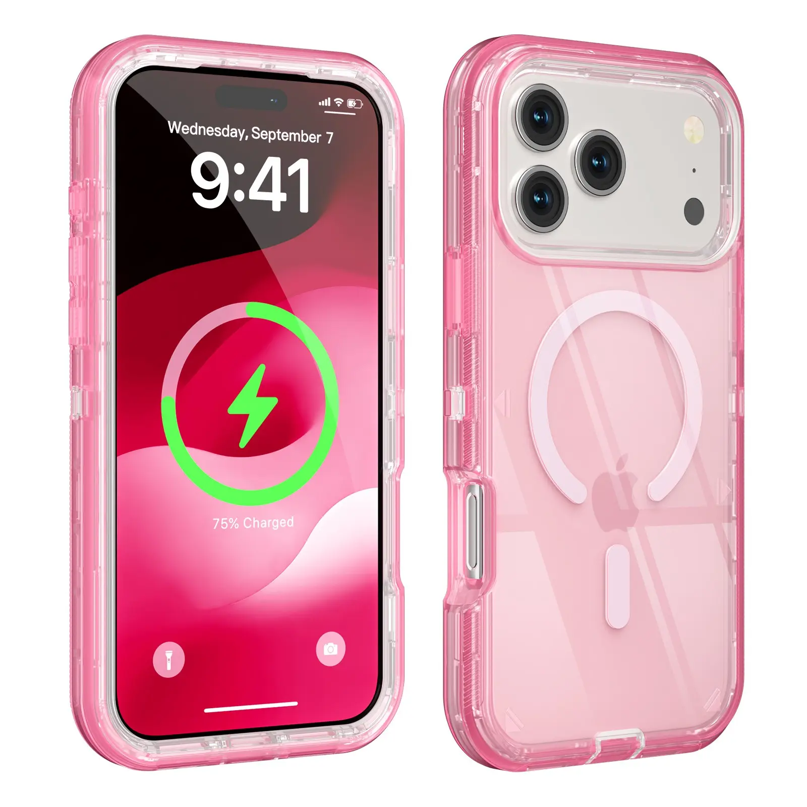 Fin MagSafe 3 in 1 Clear Heavy Duty Protection Rugged Shockproof Tough Durable Case For iPhone Air 17 16e 15 14 Plus 13 12 Pro Max