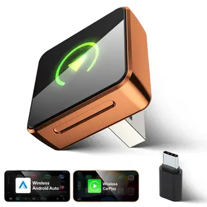 2-in-1 Wireless CarPlay Adapter for Cars, Wired CarPlay to Wireless & Android Auto Converter, Mini USB Design with Fast Stable Connection, Compatible with Apple iOS 10+ & Android 11+