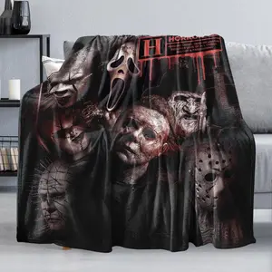Horror Flannel Blanket The Golden Ghouls Perfect Movie Throw Halloween Blanket Unisex Warm Air Conditioning Blanket 50x60