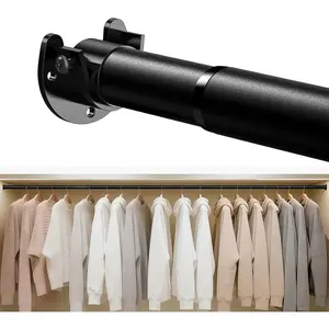 Closet Rod 17-84 IN, Heavy Duty Closet Rods for Hanging Clothes, Stepless Adjustable Closet Rod, Closet Pole for Closet Organization, Wardrobes Storage, Laundry, RV, Bathroom