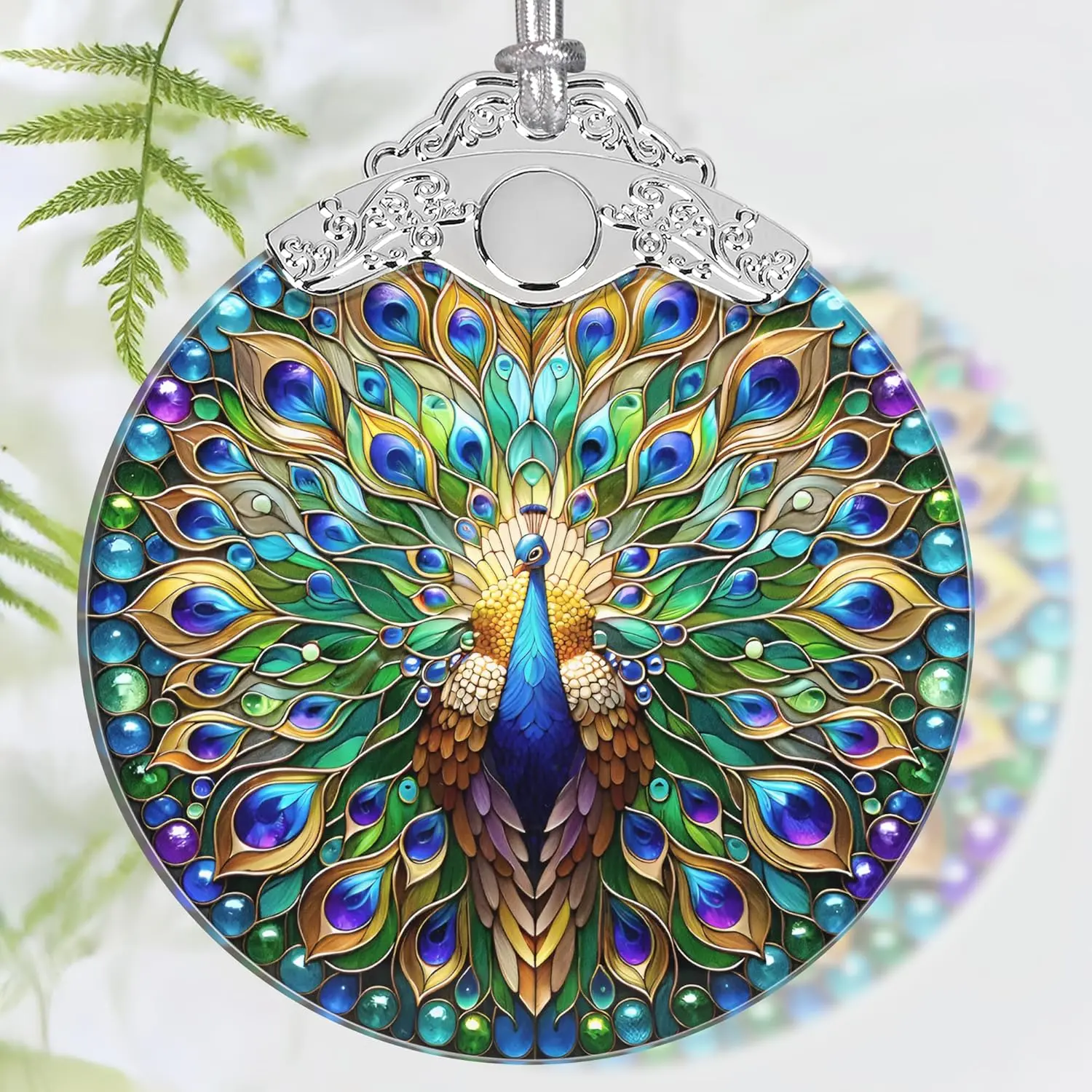 Christmas Ornament, 2024 Ornament, Stained Glass Decor, Peacock Ornaments for Christmas Tree, Christmas Hanging Decor, Christmas Tree Decoration, Holiday Ornament, Unique Gift Idea