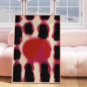 Gulab - Bold Abstract Art Print Pink and Red Organic Shapes Modern Minimalist Wall Decor Hahnemühle Fine Art Print Poster (UNFRAMED)