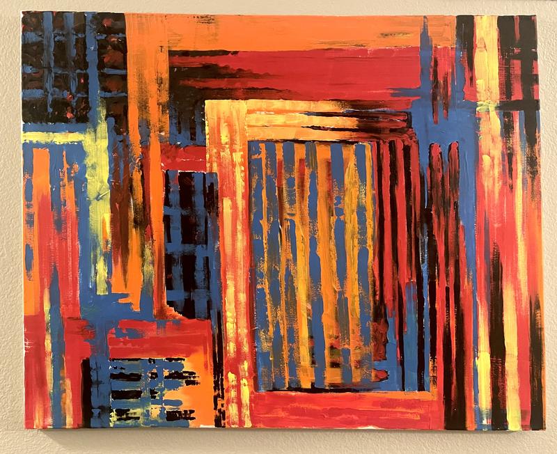 untitled acrylic painting painted on canvas