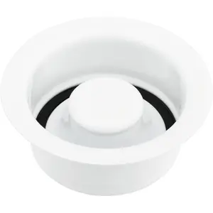 Sink Garbage Disposal Flange and Stopper, Universal Flange Fit for 3-1/2 Inch Standard Sink Drain Hole, Kitchen Sink Replacement Accessories, Sink Garbage Disposer Kit (White)