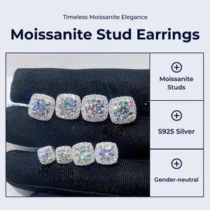 2026 New Arrivals | Exquisite Design S925 Sterling Silver Moissanite Stud Earrings - 0.3ct/0.5ct/1ct/2ct | Unisex Timeless Elegant Jewelry | Genuine Authenticity Certificate | Ideal Black Friday Gift for Men & Women