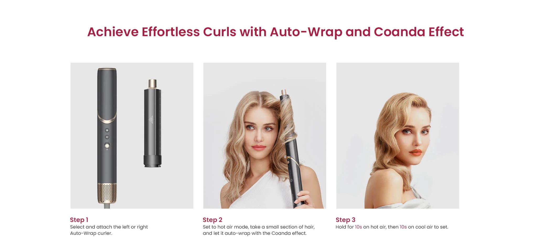 COSHARE SuperFlow Instyle HS30 Hair Dryer 4 in 1 Air Styler 110000 RPM High Speed Powerful Hair Styling Tool