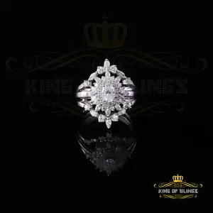 King Of Blings Engagement Ring Enhancer Guard Wrap Insert 2CT Moissanite 925 Silver White SZ7
