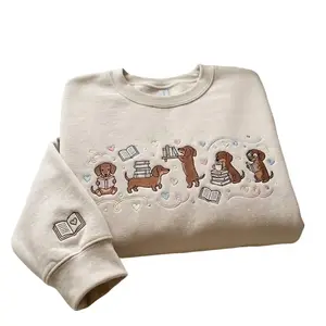 Embroidered Dachshund Book Lover Shirt, Reading Wiener Dog Tee, Bookish Shirt, Dog Moms Gift