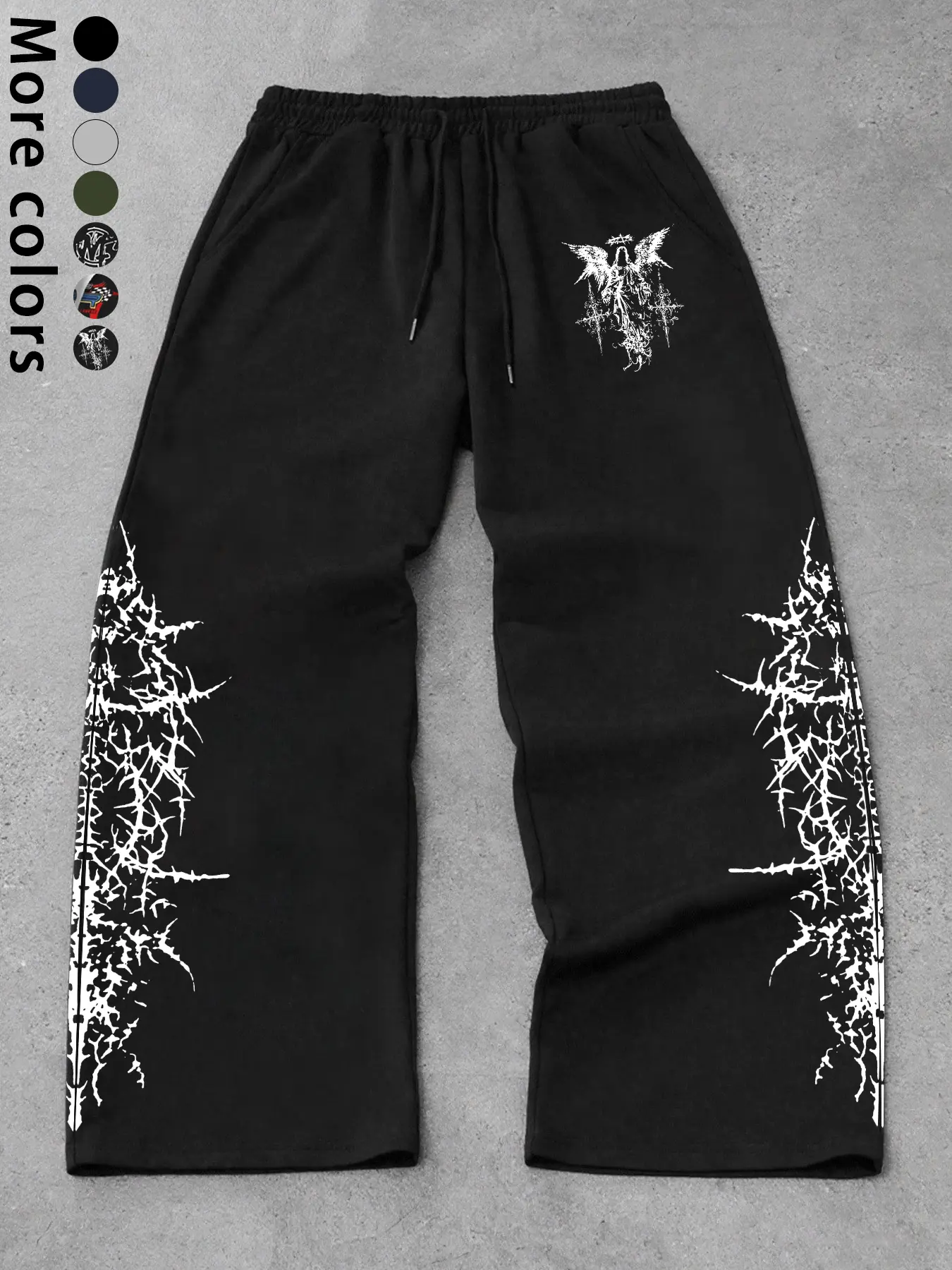 Men's Y2K Street Style Straight Leg Pants, Loose Waistband Joggers