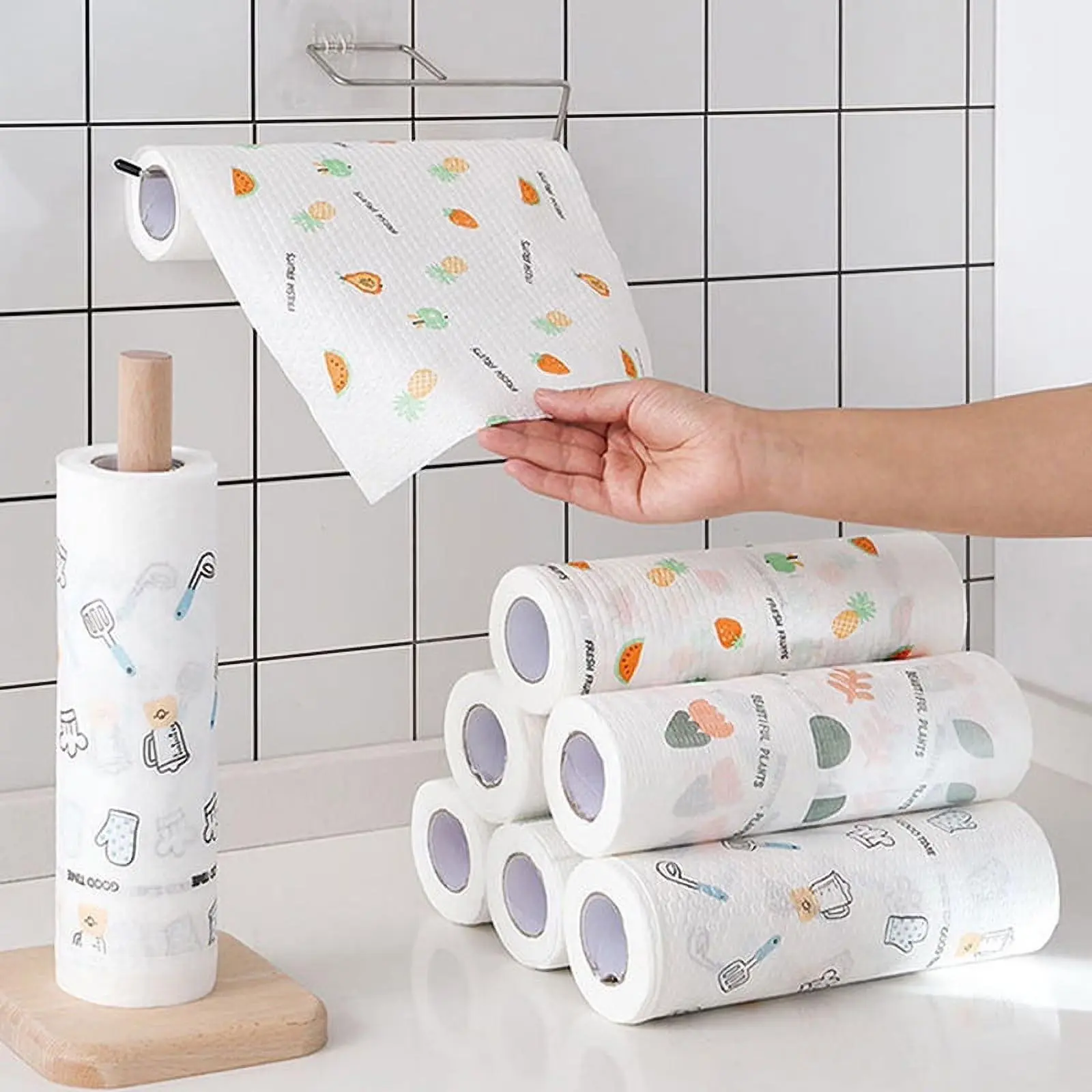 50Pcs Per Roll Reusable Cleaning Lazy Rags, Washable Kitchen Dish Towels & Multi-Purpose Wiping Cloths 50Pcs Per Roll Reusable Cleaning Lazy Rags, Washable Kitchen Dish Towels & Multi-Purpose Wiping Cloths