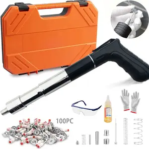 Manual Mini Steel Nail Gun 5 Gears Power Adjustable Wall Nail Guns for CeilingManual Steel Nails Gun Tool, Concrete Nail Gun, Mini Portable Nail Shooting Machine with 100 Nails (Nail Gun Set), dealsforyoudays