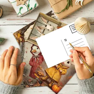 Rabbit Pattern Postcard, 32pcs/set Vintage Style Postcard, Message Card, Animal Card, Wall Sticker, Home Decor, Gift for Friends