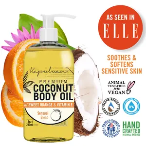 Kapuluan Coconut Body Oil Romantic Sensual Citrus with Almond, Jojoba, and Vitamin E Body Care Blend