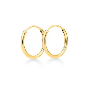 KEZEF 14K Gold Hoop Earrings for Women – Hypoallergenic Thin Endless Infinity Hoop, Gold Filled Earrings – Available 12mm, 14mm, 18mm, & 24mm Diameter