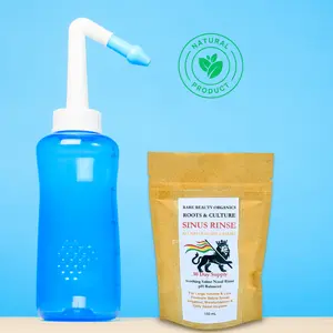 Bare Beauty Naturals Soothing Saline Sinus Rinse for All natural sinus relief, Low Pressure Saline Nasal Irrigation and Daily Nasal Hygiene