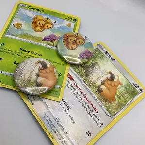 Pokemon Card Pinback Buttons