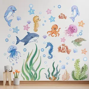 Ocean Wall Sticker, Under The Sea Fish Wall Decor, Wall Decal For Kids Room, Nursery Wall Decor, Home Decoration For Bedroom Playroom Indoor Decor
