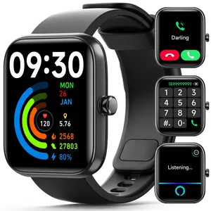 LANGSDOM Sports Tracking Smartwatch, 1.83'' AMOLED Touchscreen Fitness Tracker for Men, Silicone Wearable with Bluetooth Calls, Calorie Tracker, Health Monitor, IP68 Waterproof, 120 Sport Modes, 14-Day Battery Life, Compatible with Android & iPhone, Worko