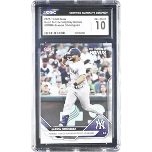 Jasson Dominguez New York Yankees 2025 Topps Now Road to Opening Day Bonus #ODB6 CGC Authenticated 10 Card