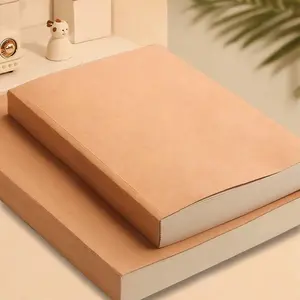 Kraft Paper Notebook, A5 Thick Straight Back Sketch Book, Portable Wireless Binding, School & Office Supplies, Durable Design, Essential for Students
