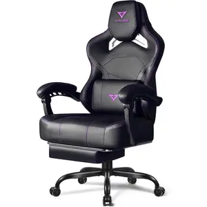 PUKAMI Big and Tall Gaming Chair 400lb Weight Capacity with Footrest, Ergonomic Video Game Chair for Adults with Oversized Headrest and Lumbar Pillow, Computer Chair Gaming for Office