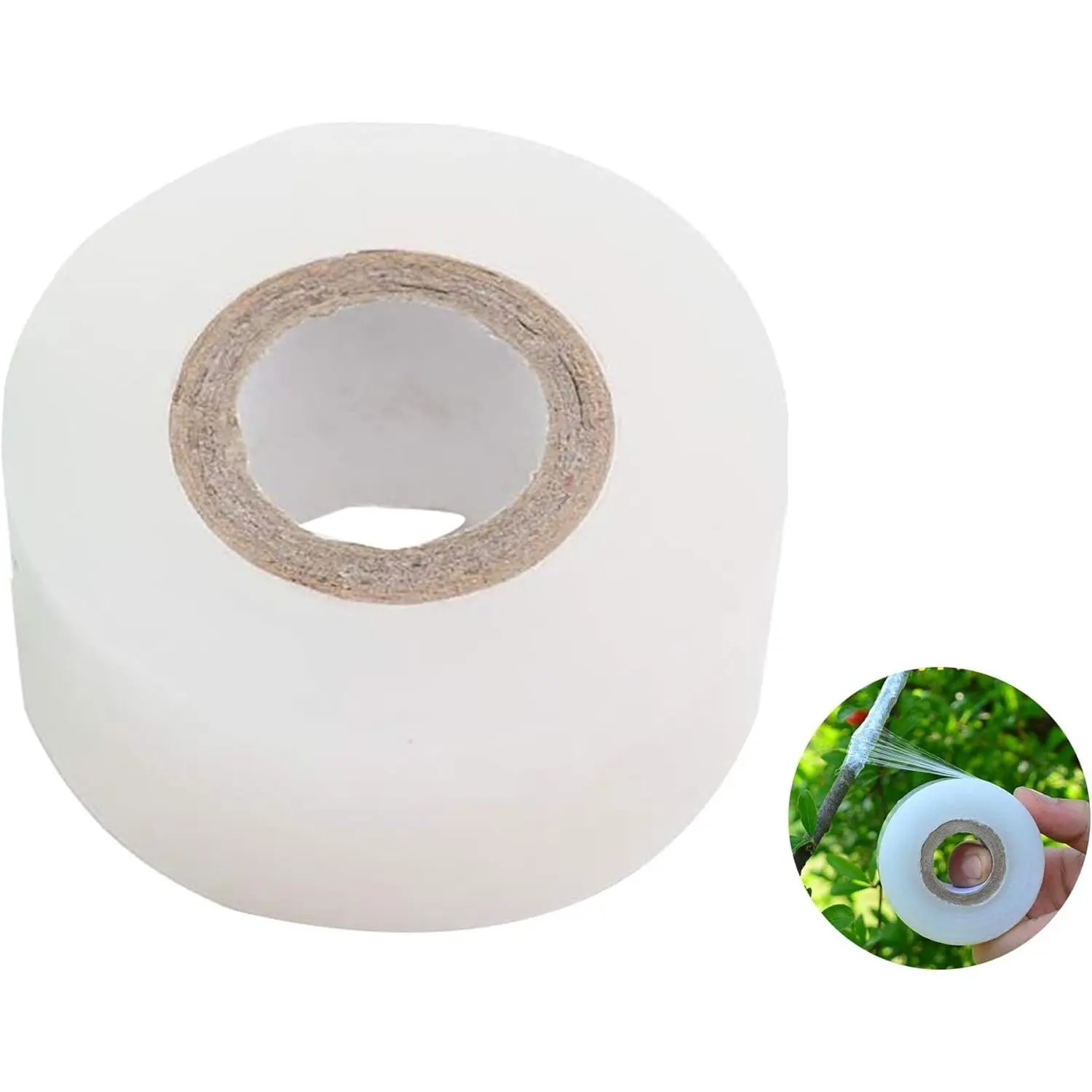 1.2inch Grafting Tape 328ft for Floral Fruit Trees Stretchable Garden Plants Repair Tapes Poly Budding Seedling Graft (white-1pack)