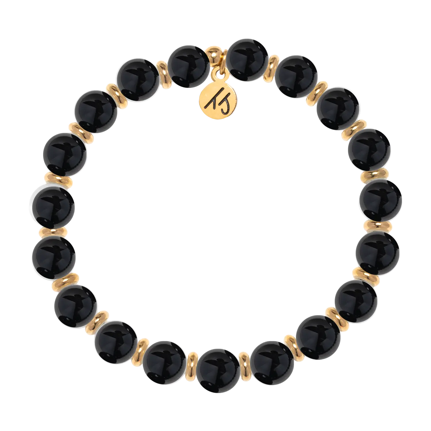 Gold Empowered Elegance Collection- Onyx Gemstone Bracelet