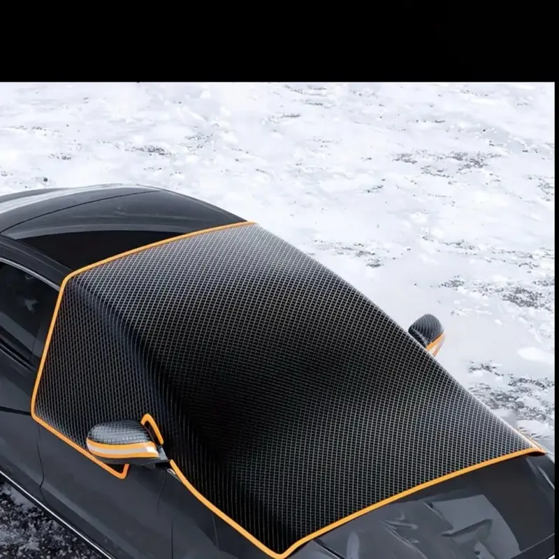 Heavy-Duty UV Protection Car Windshield Snow Cover with Magnetic & Strap Installation Oxford Fabric Easy to Store Fits Most Vehicles All-Weather Protection Snow Sun Shield for Winter Driving Vehicle Snow Cover
