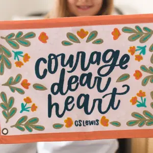 Courage Dear Heart Embroidered Canvas Banner