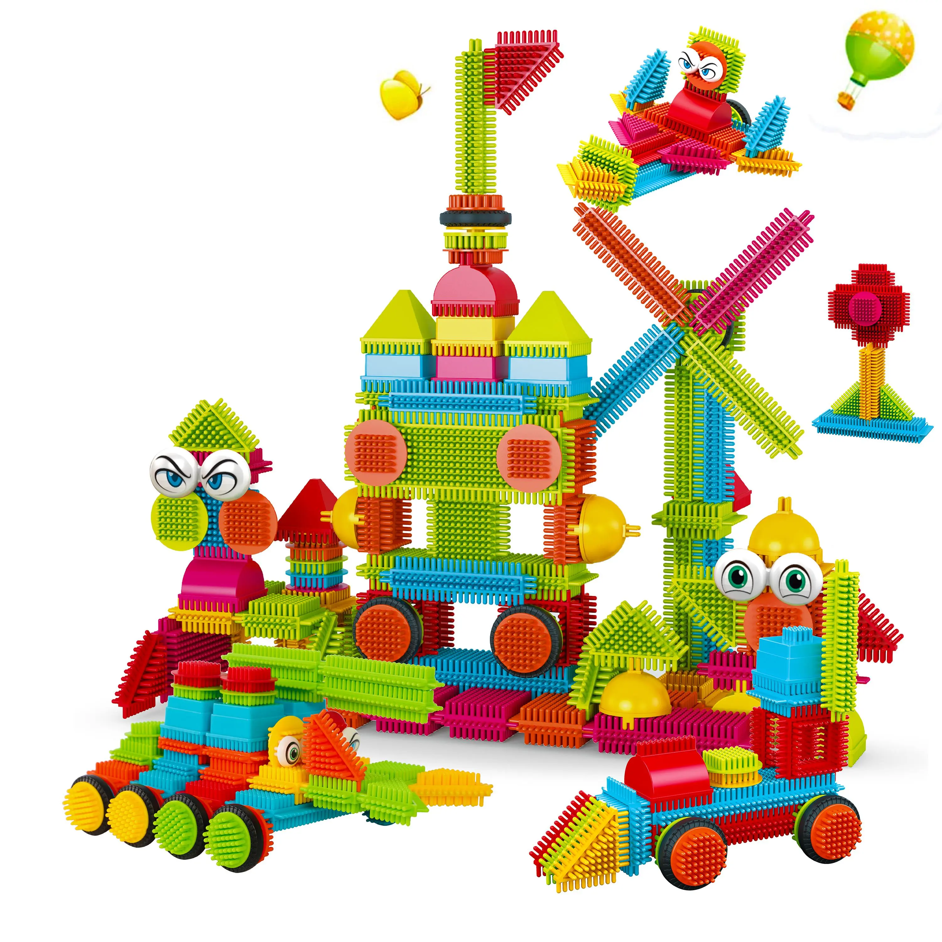 Contixo ST6 100 pcs Bristle Shape 3D Tile STEM Building Block Set, Building Block Model, Construction Building Blocks