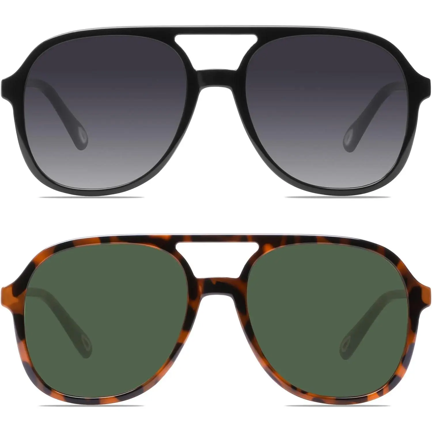 Retro Square Aviator Sunglasses for Womens Mens Vintage 70s 